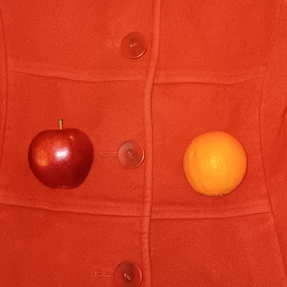 CHARLES KLEIN Orange Long Coat Size 6 - Picture 9 of 14